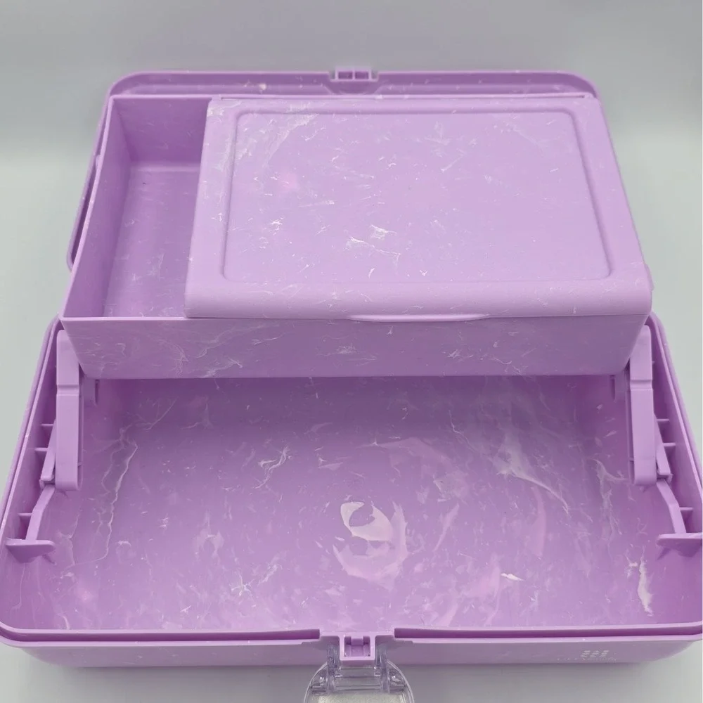 Ulta Beauty Caboodle Make Up Purple Marbled Large Storage Case w/ Mirror